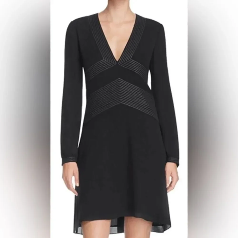NWT Tory Burch Varenne Tunic Dress Black 100% Silk Size 6 | $450‎ Retail